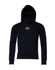 Dolce & Gabbana Black Crown Cotton Hooded Sweatshirt Sweater