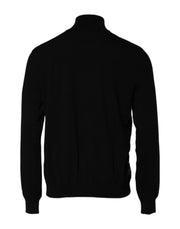 Dolce & Gabbana Black White Bandana Print Full Zip Sweater