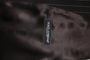 Dolce & Gabbana Black Stripes Wool Formal Men Waistcoat Vest