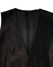 Dolce & Gabbana Dark Brown Dress Formal Men Waistcoat Vest