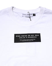 Dolce & Gabbana White Cotton Logo Patch Crew Neck T-shirt