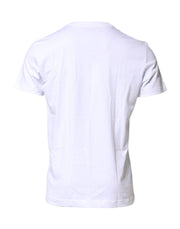 Dolce & Gabbana White Logo Embroidery Crew Neck T-shirt