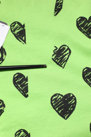 Dolce & Gabbana Green Heart Print Cotton Crew Neck T-shirt