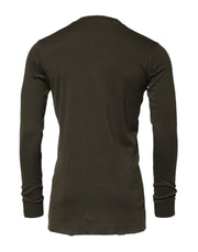 Dolce & Gabbana Dark Green Long Sleeves Crew Neck T-shirt