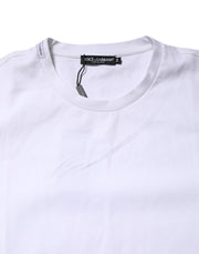 Dolce & Gabbana White Cotton Short Sleeves Crew Neck T-shirt