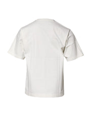 Dolce & Gabbana White Cotton DG Logo Print Round Neck T-shirt