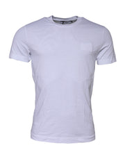 Dolce & Gabbana White Cotton Logo Patch Crew Neck T-shirt