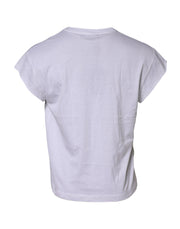 Dolce & Gabbana White Logo Embroidery Round Neck T-shirt