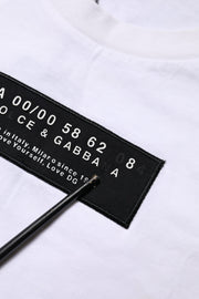 Dolce & Gabbana White Cotton Logo Patch Crew Neck T-shirt