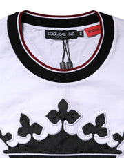 Dolce & Gabbana White Cotton Crown King Embroidery T-shirt