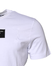 Dolce & Gabbana White Cotton Logo Patch Crew Neck T-shirt