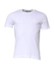 Dolce & Gabbana White Cotton Crew Neck Short Sleeves T-shirt