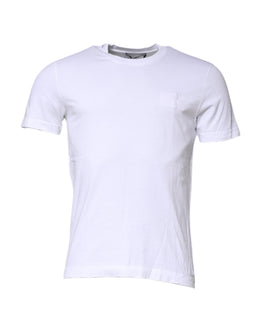 Dolce & Gabbana White Cotton Crew Neck Short Sleeves T-shirt