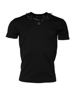 Dolce & Gabbana Black Logo Embellish Short Sleeves T-shirt