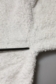 Dolce & Gabbana White Cotton Fleece Crew Neck Sweater