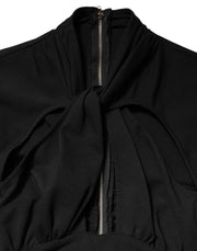 Dolce & Gabbana Black Long Sleeves Sheath Midi Dress