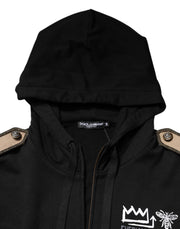 Dolce & Gabbana Black Logo Hooded Full Zip Sweatshirt Jacket