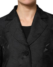 Dolce & Gabbana Black Single Breasted Trench Coat Jacket