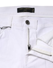 Dolce & Gabbana White Floral Sequined GIRLY Denim Jeans