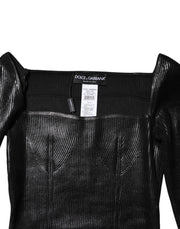 Dolce & Gabbana Black Viscose Long Sleeves Fitted Blouse Top