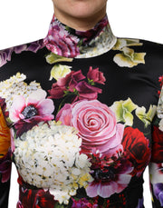 Dolce & Gabbana Multicolor Ortensies Long Sleeves Blouse Top