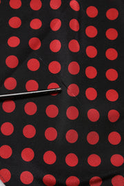 Dolce & Gabbana Black Red Polka Dot Silk Long Sleeves Top