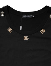 Dolce & Gabbana Black DG Embellished Sleeveless Tank Top