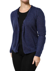 Ballantyne Dark Blue Long Sleeves Overcoat Cardigan Sweater