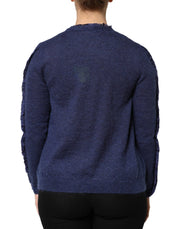 Ballantyne Dark Blue Long Sleeves Overcoat Cardigan Sweater