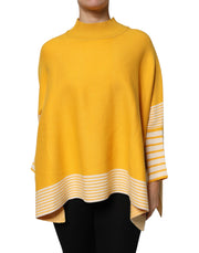 SIGNS Yellow Stripe Long Sleeve Overcoat Pullover Sweater