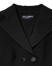 Dolce & Gabbana Black Wool Double Breasted Coat Jacket