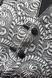 Dolce & Gabbana Silver Floral Jacquard Sleeveless Vest Top