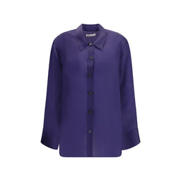Khaite Purple Silk Dress Shirt