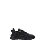 Fendi Black Calf Leather Bos Taurus Athletic Sneakers