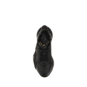 Fendi Black Calf Leather Bos Taurus Athletic Sneakers