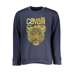 Cavalli Class Blue Cotton Men Sweater