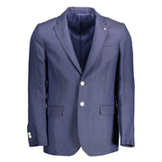 Gant Blue Linen Jackets & Coat