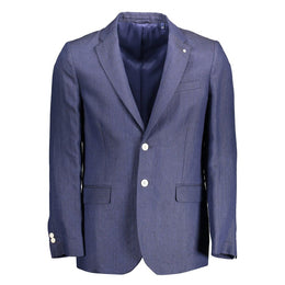 Gant Blue Linen Jackets & Coat