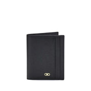 Ferragamo Black Calf Leather Bos Taurus Wallet