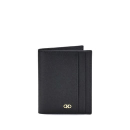 Ferragamo Black Calf Leather Bos Taurus Wallet