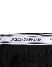 Dolce & Gabbana Black Cotton Stretch Regular Brief Underwear