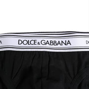 Dolce & Gabbana Black Cotton Stretch Regular Brief Underwear