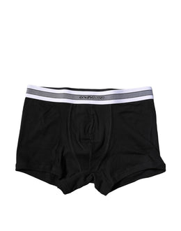 Dolce & Gabbana Black Cotton Stretch Regular Boxer Underwear