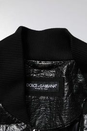 Dolce & Gabbana Black Logo Plaque Bomber Full Zipper Jacket