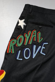 Dolce & Gabbana Black Graphic Embroidery Men Pants