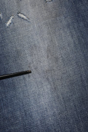 Dolce & Gabbana Blue Washed Tattered Cotton Men Jeans