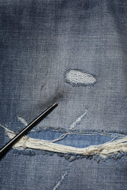 Dolce & Gabbana Blue Washed Tattered Cotton Men Jeans