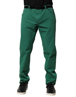 Dolce & Gabbana Green Cotton Stretch Skinny Men Denim Jeans