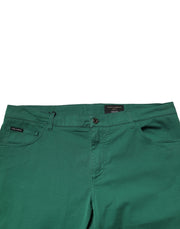 Dolce & Gabbana Green Cotton Stretch Skinny Men Denim Jeans