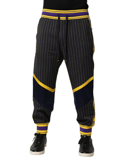 Dolce & Gabbana Multicolor Stripes Wool Jogger Pants